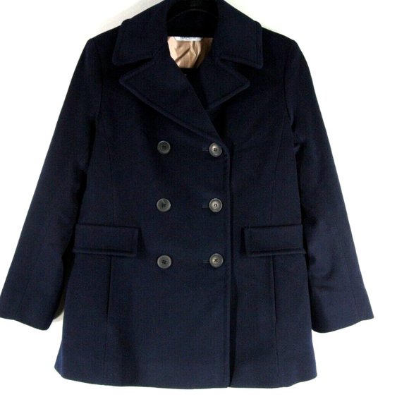FLEURETTE DOUBLE BREASTED WOOL PEACOAT MIDNIGHT NAVY JACKET COAT sz 8 - Picture 5 of 6